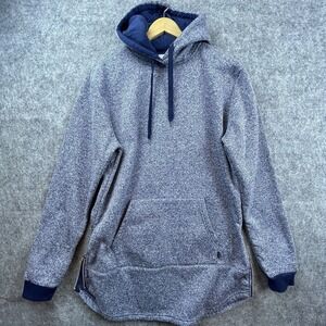Weiv Hoodie Mens Medium Heather Blue Long Oversized Side Zip Athleisure